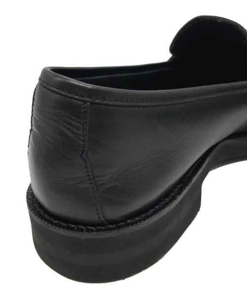 W.H（ダブルエイチ）W.H (ダブルエイチ) ふにゃ男シリーズ コインローファー ブラック サイズ:6の古着・服飾アイテム