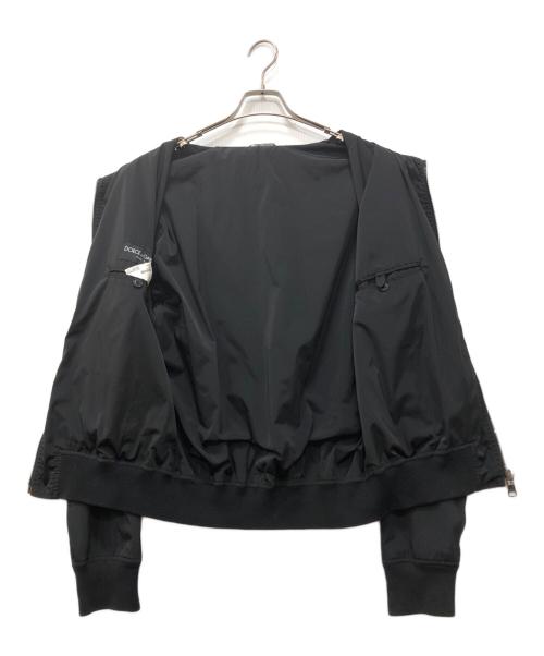 DOLCE & GABBANA（ドルチェ＆ガッバーナ）DOLCE & GABBANA (ドルチェ＆ガッバーナ) メタルプレートブルゾン ブラック サイズ:54の古着・服飾アイテム