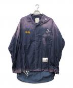 Maison MIHARA YASUHIROメゾン ミハラ ヤスヒロ）の古着「エンブロイダリーオープンカラー長袖シャツ」｜ネイビー