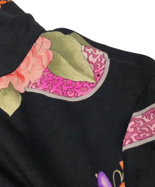 LEONARD（レオナール）LEONARD (レオナール) ウールシルク花柄ワンピース ブラック サイズ:Lの古着・服飾アイテム