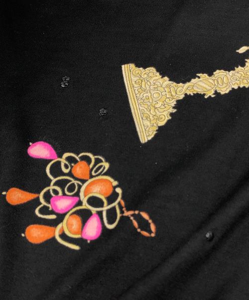 LEONARD（レオナール）LEONARD (レオナール) ウールシルク花柄ワンピース ブラック サイズ:Lの古着・服飾アイテム