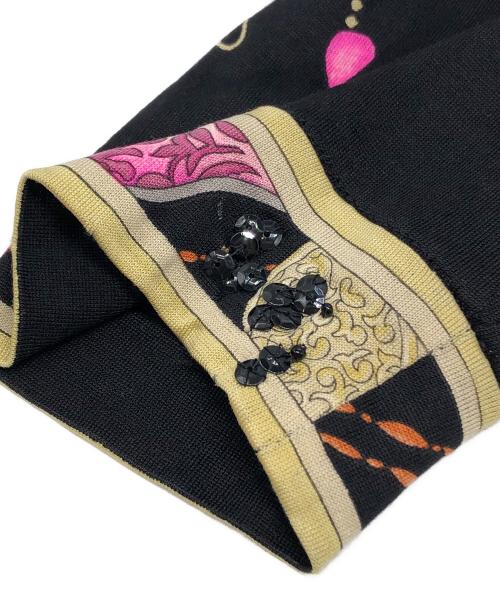 LEONARD（レオナール）LEONARD (レオナール) ウールシルク花柄ワンピース ブラック サイズ:Lの古着・服飾アイテム