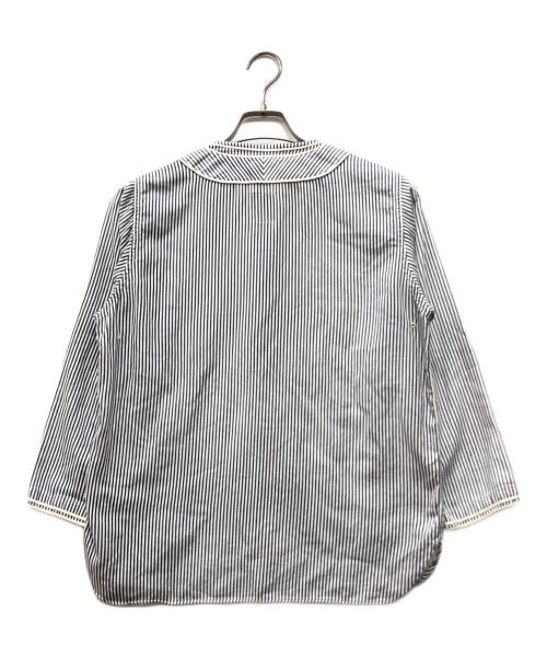 VISVIM（ビズビム）VISVIM (ビズビム) DUGOUT SHIRT L/S ブルー×ホワイト サイズ:2の古着・服飾アイテム