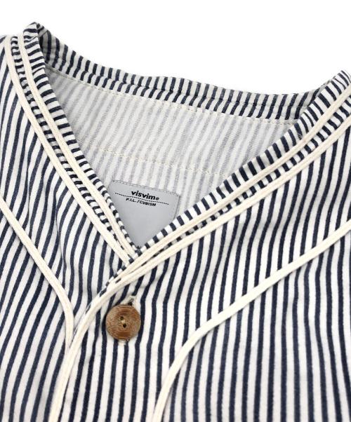 VISVIM（ビズビム）VISVIM (ビズビム) DUGOUT SHIRT L/S ブルー×ホワイト サイズ:2の古着・服飾アイテム