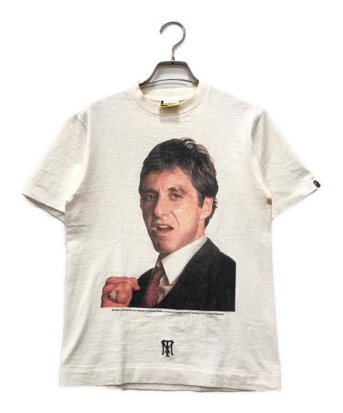 A BATHING APE（ア ベイシング エイプ）A BATHING APE (ア ベイシング エイプ) SCARFACE (スカーフェイス) アルパチーノプリントTシャツ ホワイト サイズ:XSの古着・服飾アイテム