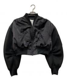 THINGS THAT MATTER（シングスザットマター）の古着「SHEER SLEEVES COMPACT MA-1 BLOUSON」｜ブラック