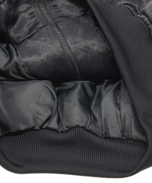 THINGS THAT MATTER（シングスザットマター）THINGS THAT MATTER (シングスザットマター) SHEER SLEEVES COMPACT MA-1 BLOUSON ブラック サイズ:Fの古着・服飾アイテム