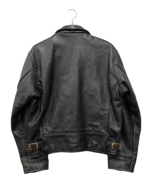 VANSON（バンソン）VANSON (バンソン) 襟付シングルライダースジャケット ブラック サイズ:40の古着・服飾アイテム