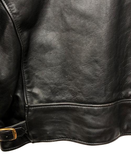 VANSON（バンソン）VANSON (バンソン) 襟付シングルライダースジャケット ブラック サイズ:40の古着・服飾アイテム