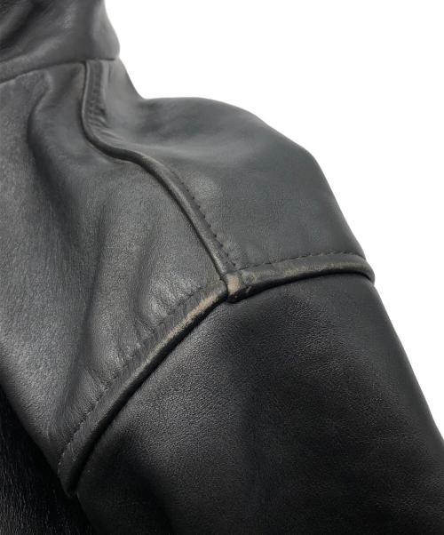VANSON（バンソン）VANSON (バンソン) 襟付シングルライダースジャケット ブラック サイズ:40の古着・服飾アイテム