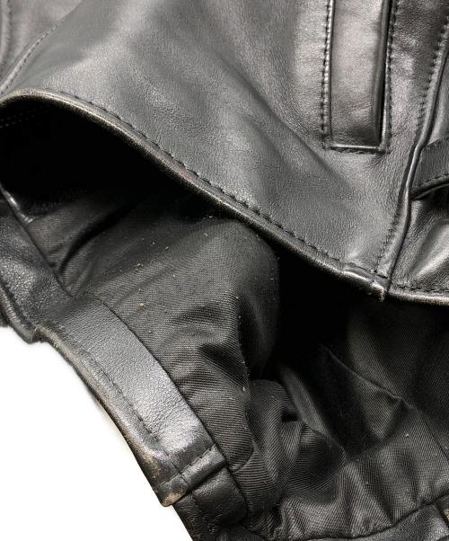 VANSON（バンソン）VANSON (バンソン) 襟付シングルライダースジャケット ブラック サイズ:40の古着・服飾アイテム