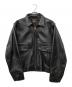 VANSON（バンソン）の古着「襟付シングルライダースジャケット」｜ブラック