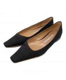 PELLICO（ペリーコ）の古着「FLAT スクエアトゥパンプス」｜ブラック