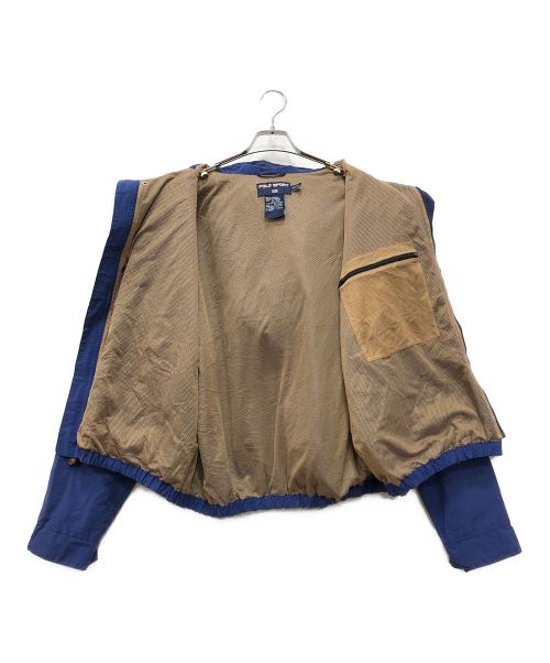 POLO SPORT（ポロスポーツ）POLO SPORT (ポロスポーツ) コットン×ナイロンフーデッドジャケット ブルー サイズ:XLの古着・服飾アイテム