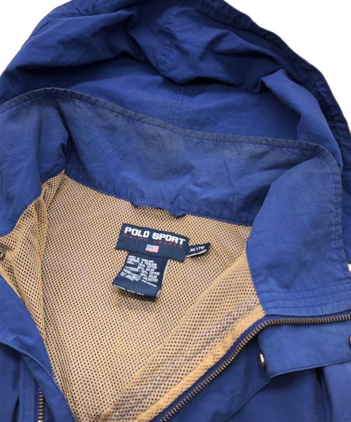 POLO SPORT（ポロスポーツ）POLO SPORT (ポロスポーツ) コットン×ナイロンフーデッドジャケット ブルー サイズ:XLの古着・服飾アイテム