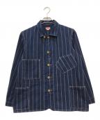 WAREHOUSEウエアハウス）の古着「ストライプカバーオール」｜インディゴ
