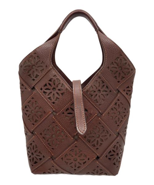 genten（ゲンテン）genten (ゲンテン) サスティナブルカットワークトートバッグ（中） ブラウン サイズ:下記参照の古着・服飾アイテム
