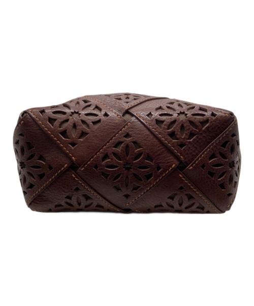 genten（ゲンテン）genten (ゲンテン) サスティナブルカットワークトートバッグ（中） ブラウン サイズ:下記参照の古着・服飾アイテム