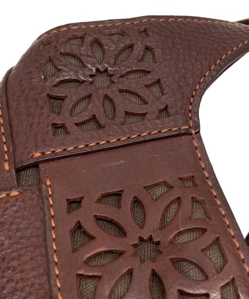 genten（ゲンテン）genten (ゲンテン) サスティナブルカットワークトートバッグ（中） ブラウン サイズ:下記参照の古着・服飾アイテム