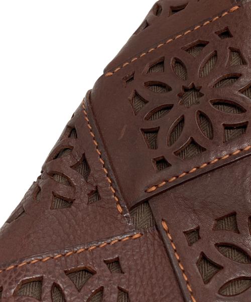 genten（ゲンテン）genten (ゲンテン) サスティナブルカットワークトートバッグ（中） ブラウン サイズ:下記参照の古着・服飾アイテム