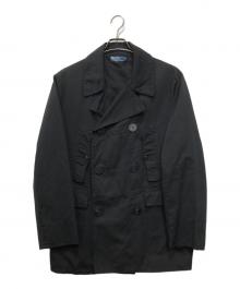 POLO RALPH LAUREN（ポロ・ラルフローレン）の古着「US NAVYタイプ コットン×リネンPコート」｜ブラック