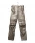 HELMUT LANG（ヘルムートラング）の古着「SILVER PAINTED LEATHER BIKER PANTS」｜ベージュ