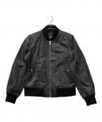 HORN WORKSホーンワークス）の古着「MA-1タイプ レザージャケット」｜ブラック