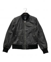 HORN WORKS（ホーンワークス）の古着「MA-1タイプ レザージャケット」｜ブラック