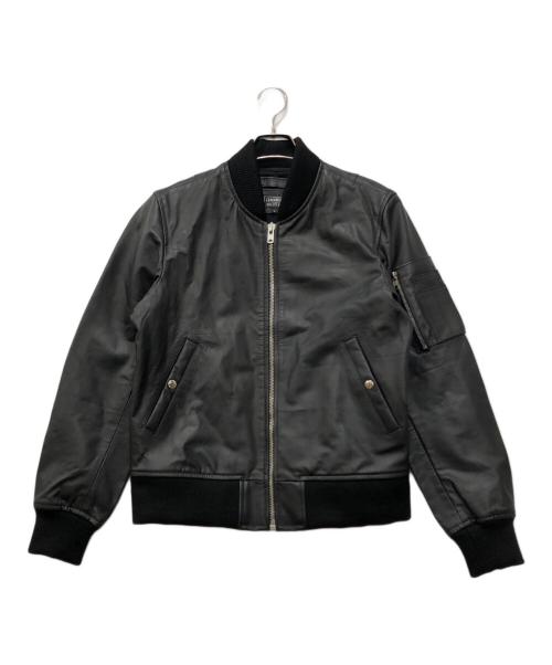 HORN WORKS（ホーンワークス）HORN WORKS (ホーンワークス) MA-1タイプ レザージャケット ブラック サイズ:Lの古着・服飾アイテム