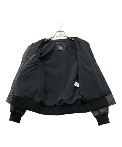 HORN WORKS（ホーンワークス）HORN WORKS (ホーンワークス) MA-1タイプ レザージャケット ブラック サイズ:Lの古着・服飾アイテム