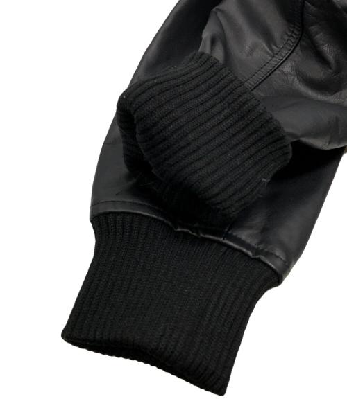 HORN WORKS（ホーンワークス）HORN WORKS (ホーンワークス) MA-1タイプ レザージャケット ブラック サイズ:Lの古着・服飾アイテム