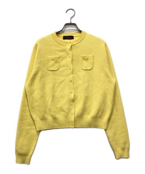 CABAN（キャバン）CABAN (キャバン) コットンカシミヤクルーネックカーディガン イエロー サイズ:Sの古着・服飾アイテム