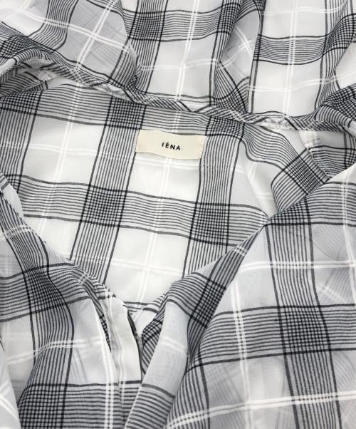 IENA（イエナ）IENA (イエナ) シアーチェックフリルシャツ グレー サイズ:Fの古着・服飾アイテム