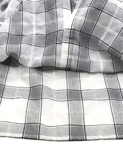 IENA（イエナ）IENA (イエナ) シアーチェックフリルシャツ グレー サイズ:Fの古着・服飾アイテム