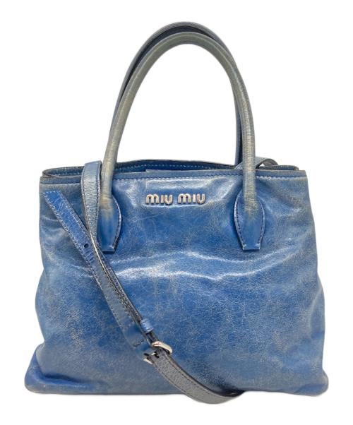MIU MIU（ミュウミュウ）MIU MIU (ミュウミュウ) 2WAYバッグ ブルー サイズ:下記参照の古着・服飾アイテム
