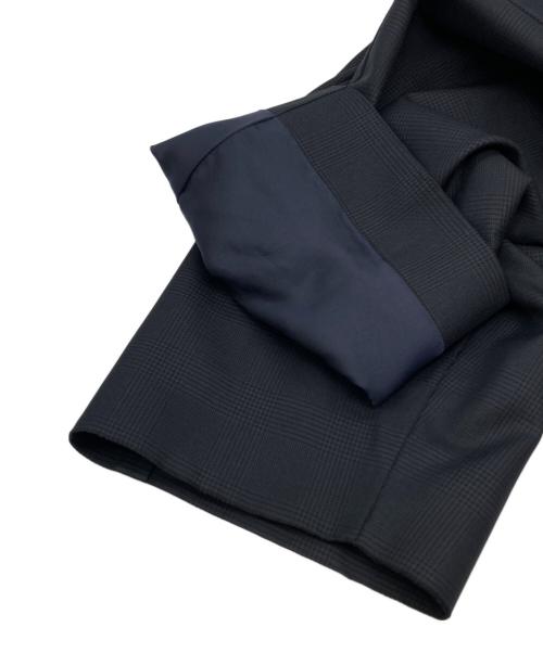 Burberry's（バーバリー）Burberry's (バーバリー) PRESTIGE COLLECTION ウール✕シルク チェックステンカラーコート ネイビー サイズ:94-175-6の古着・服飾アイテム