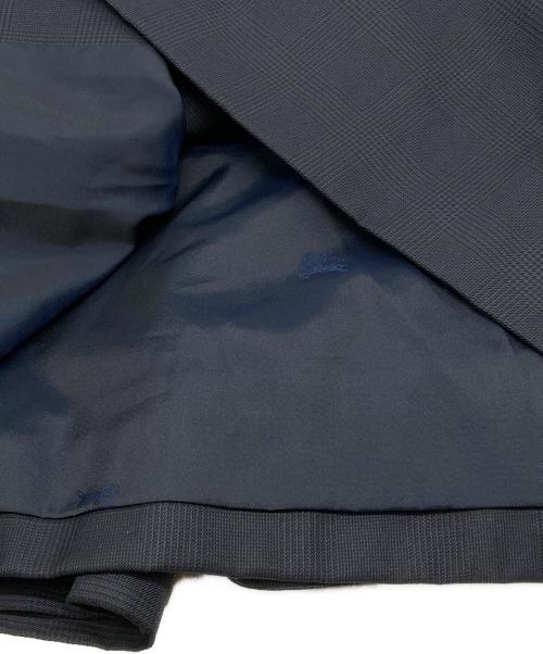 Burberry's（バーバリー）Burberry's (バーバリー) PRESTIGE COLLECTION ウール✕シルク チェックステンカラーコート ネイビー サイズ:94-175-6の古着・服飾アイテム