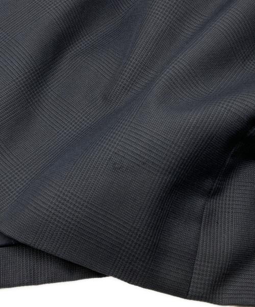 Burberry's（バーバリー）Burberry's (バーバリー) PRESTIGE COLLECTION ウール✕シルク チェックステンカラーコート ネイビー サイズ:94-175-6の古着・服飾アイテム