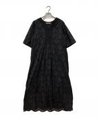 ne quittez pasヌキテパ）の古着「Cotton Voile Dot Hemla Dress」｜ブラック