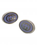 GUCCIグッチ）の古着「インターロッキングG エナメルピアス」｜ブルー×シルバー