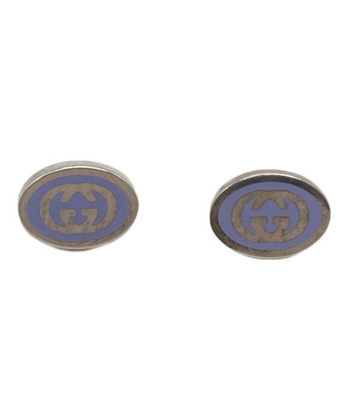 GUCCI（グッチ）GUCCI (グッチ) インターロッキングG エナメルピアス ブルー×シルバー サイズ:下記参照の古着・服飾アイテム