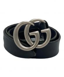 GUCCI（グッチ）の古着「GGマーモント レザーベルト」｜ブラック