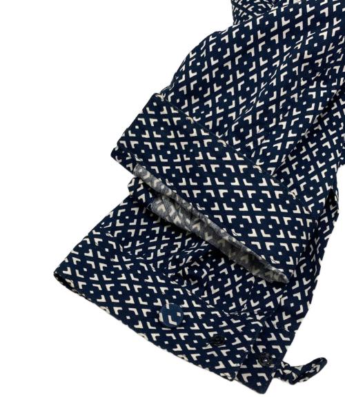 PRADA（プラダ）PRADA (プラダ) 総柄オープンカラーシャツ ネイビー サイズ:Sの古着・服飾アイテム