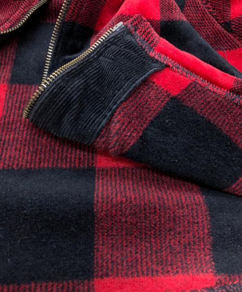 LAUREN RALPH LAUREN（ローレン ラルフ ローレン）LAUREN RALPH LAUREN (ローレン ラルフ ローレン) バッファローチェックベロアジャケット レッド サイズ:SIZE Sの古着・服飾アイテム