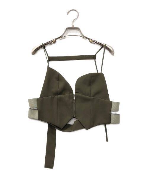 UN3D.（アンスリード）UN3D. (アンスリード) ビスチェベスト グリーン サイズ:Fの古着・服飾アイテム