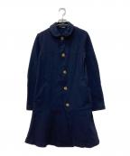 COMME des GARCONS COMME des GARCONSコムデギャルソン コムデギャルソン）の古着「ポリ縮絨 丸襟コート」｜ネイビー