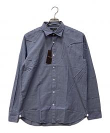 MACKINTOSH LONDON（マッキントッシュ ロンドン）の古着「ジャガード レギュラーカラーシャツ」｜ネイビー