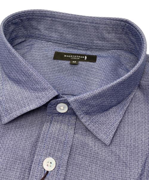 MACKINTOSH LONDON（マッキントッシュ ロンドン）MACKINTOSH LONDON (マッキントッシュ ロンドン) ジャガード レギュラーカラーシャツ ネイビー サイズ:42 未使用品の古着・服飾アイテム