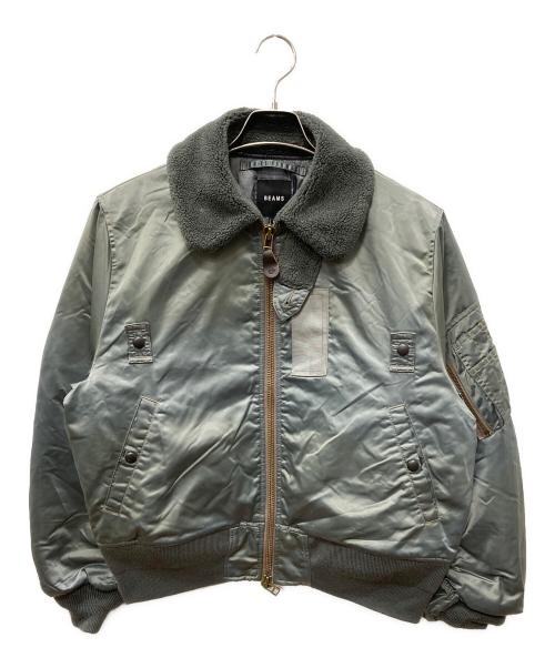 BEAMS（ビームス）BEAMS (ビームス) ワイドショートフィット B-15タイプ フライトジャケット カーキ サイズ:SIZE Sの古着・服飾アイテム