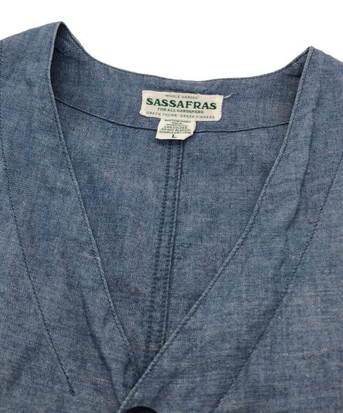 SASSAFRAS（ササフラス）SASSAFRAS (ササフラス) Landscraper Vest ブルー サイズ:Lの古着・服飾アイテム